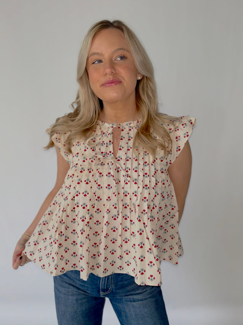 Floral Flutter Top