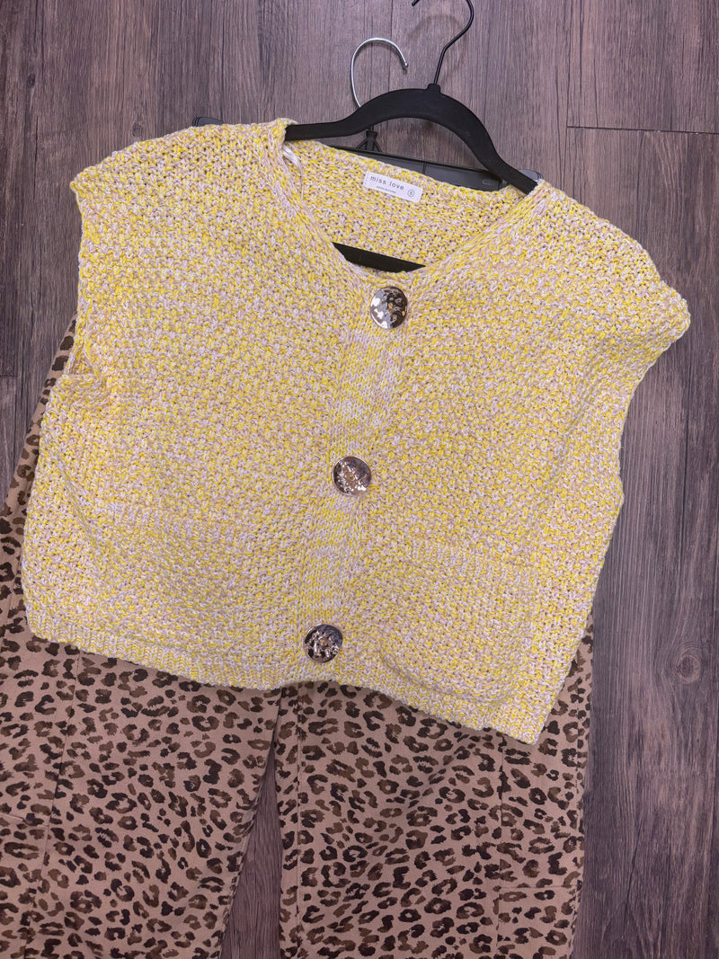 Lemon Chunky Knit Vest
