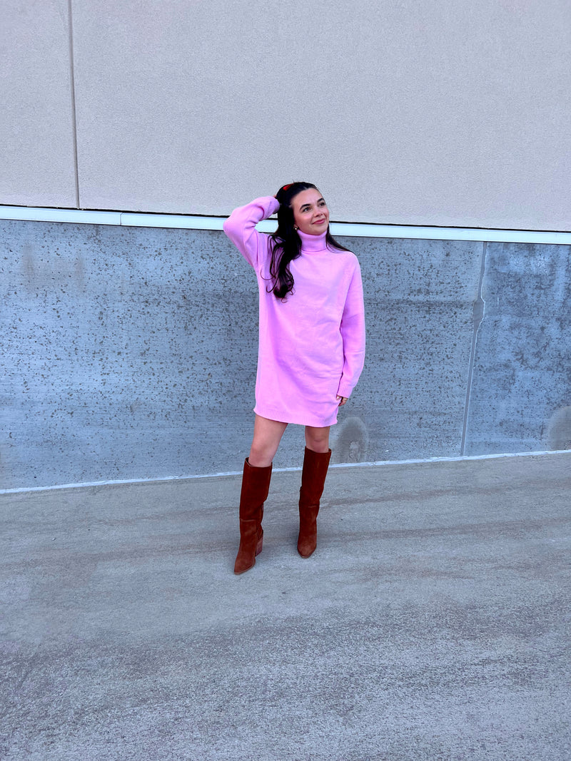 Candy Pink Sweater Dress