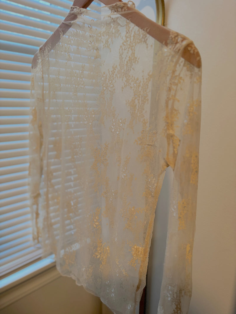 Lace Long Sleeve Beige