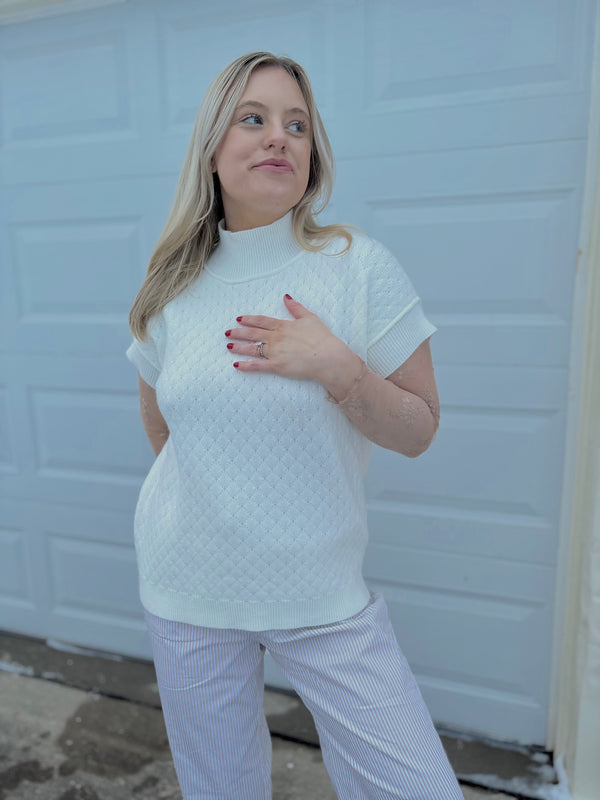 Winter White Sweater Vest