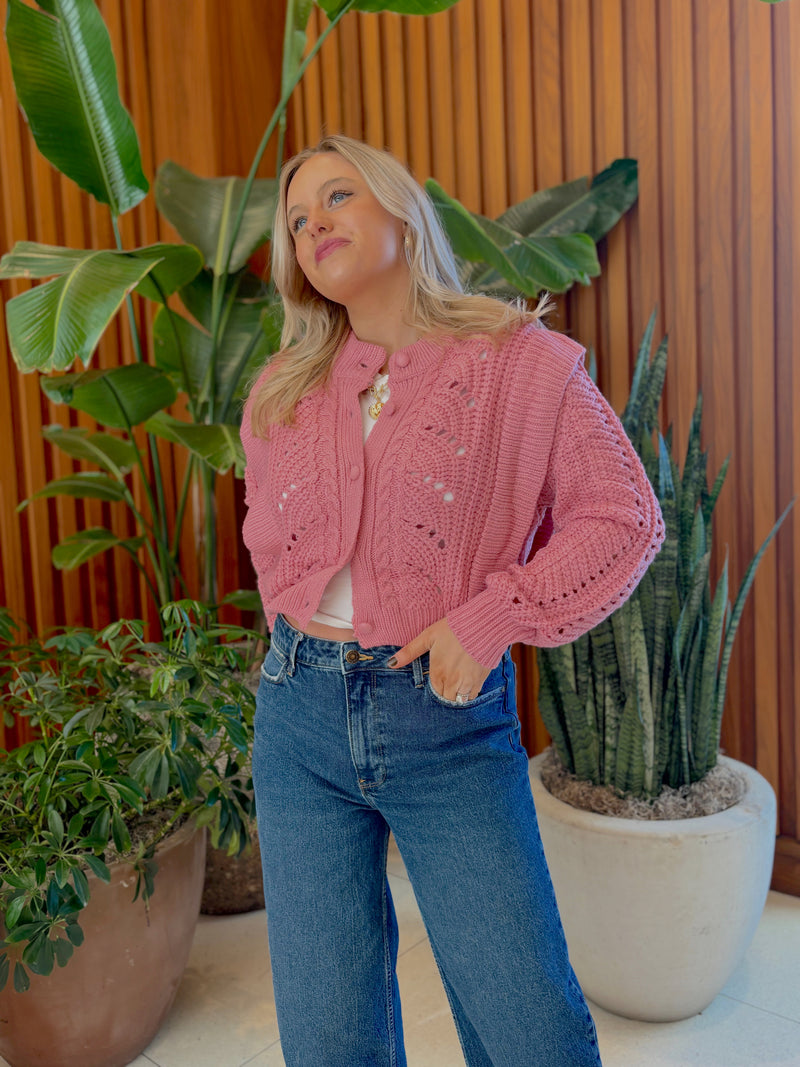 Oh Darling Pink Knit Cardigan