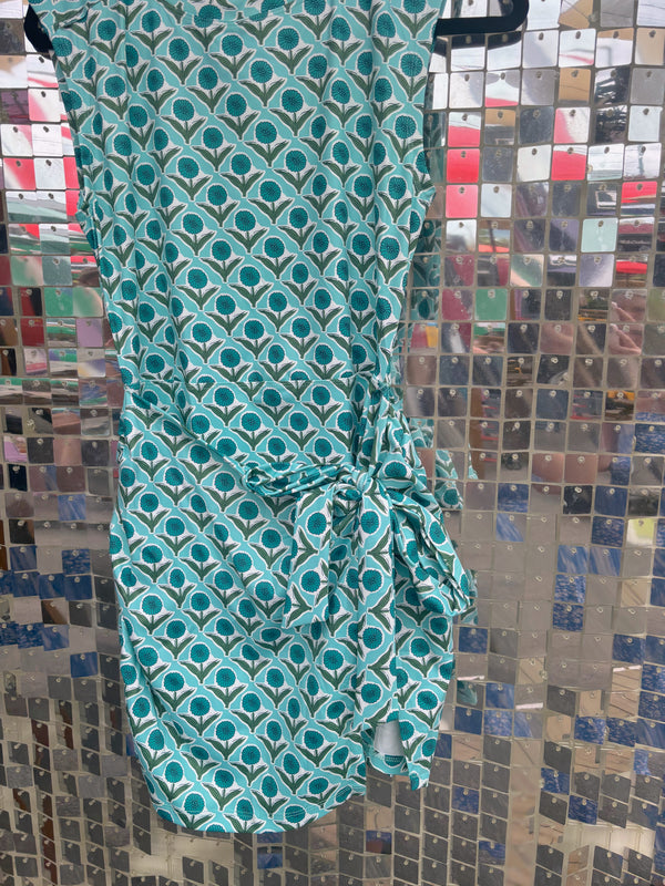 Aqua Floral Athletic Dress