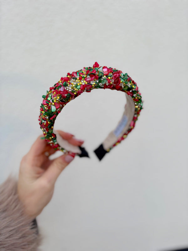 All That Glitters Headband - Red/Green