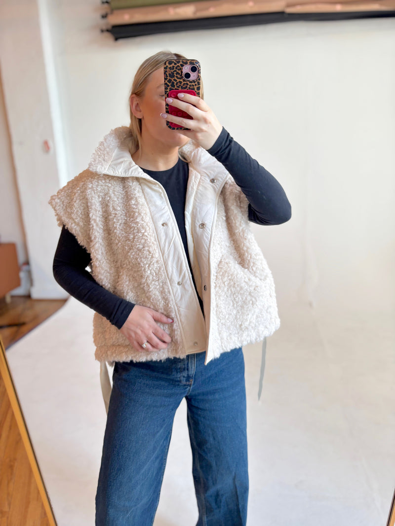 Cream Sherpa Vest