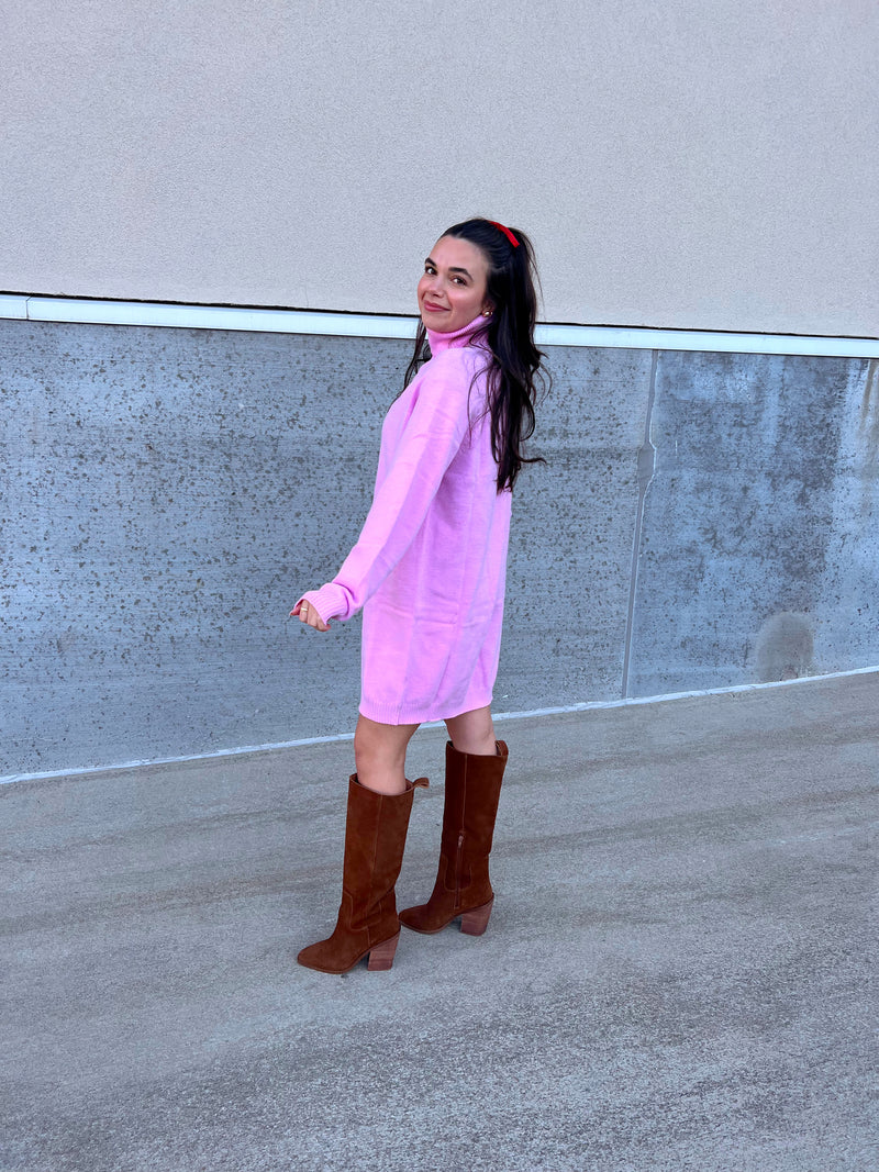 Candy Pink Sweater Dress