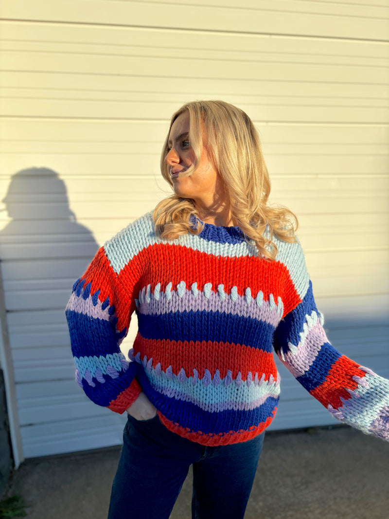 Colorful Crochet Sweater