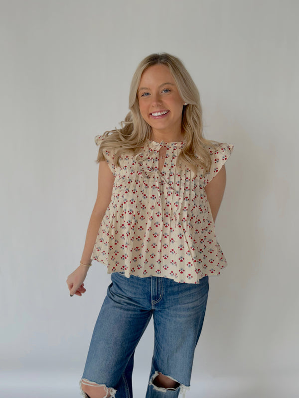 Floral Flutter Top