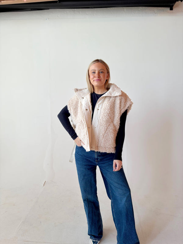 Cream Sherpa Vest