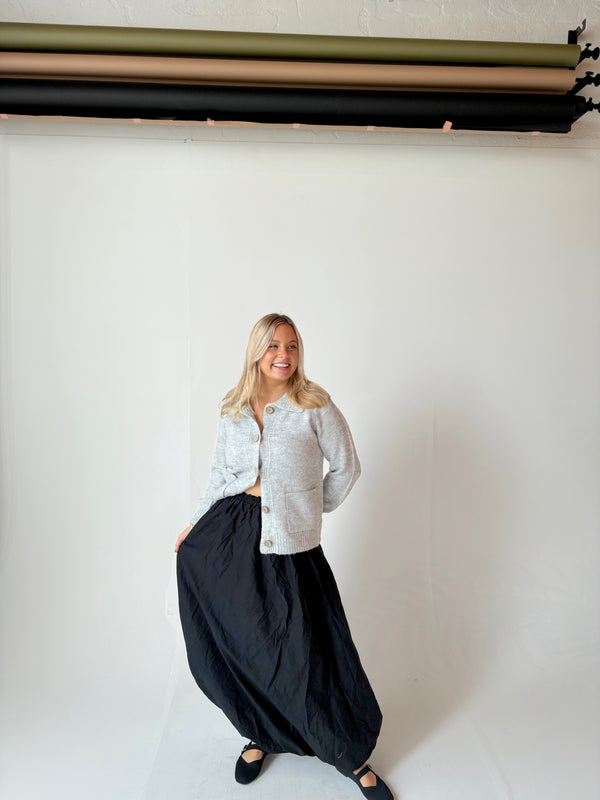 Black Bubble Maxi Skirt