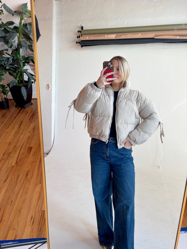 Beige Bow Coat