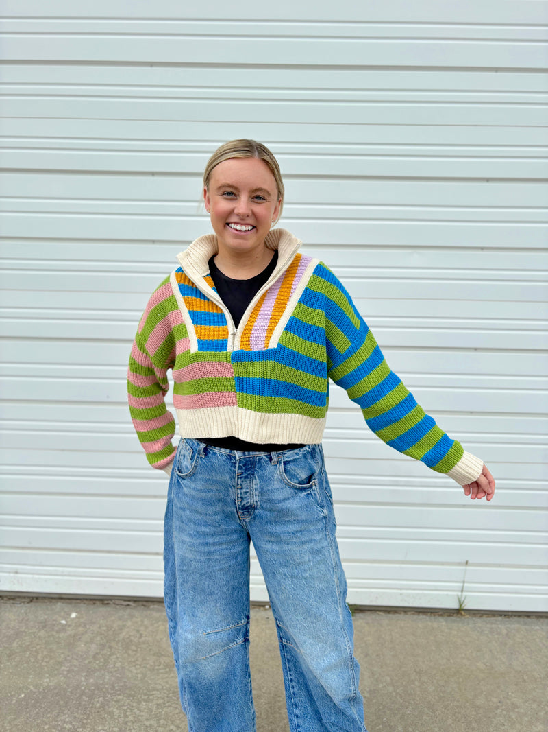 Colorburst Half Zip Sweater