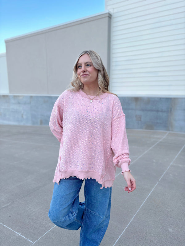 Pink Shimmer Sweater