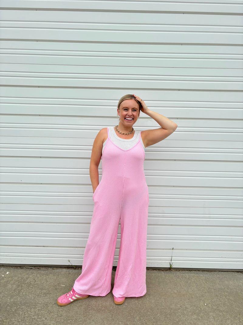 Go Getter Pink Jumpsuit