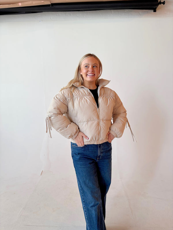 Beige Bow Coat