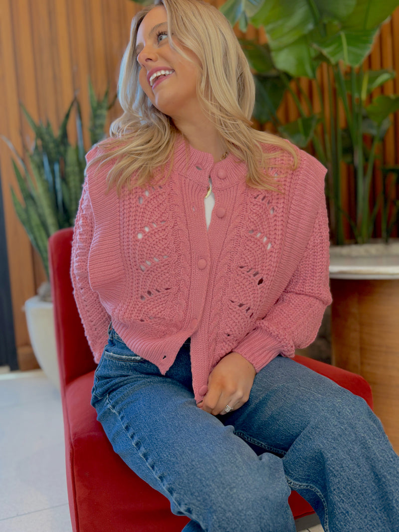 Oh Darling Pink Knit Cardigan