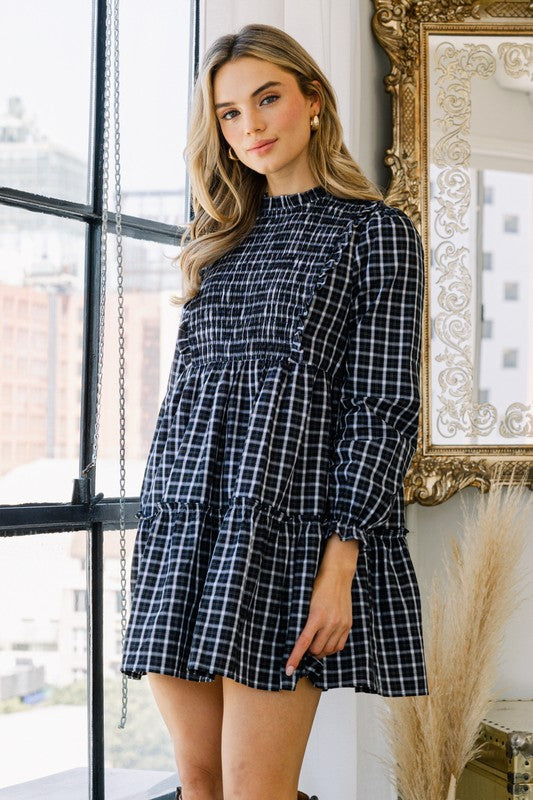 Plaid Babydoll Dress