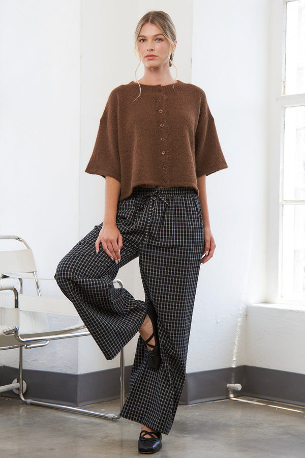 Brown Button Up Cardigan