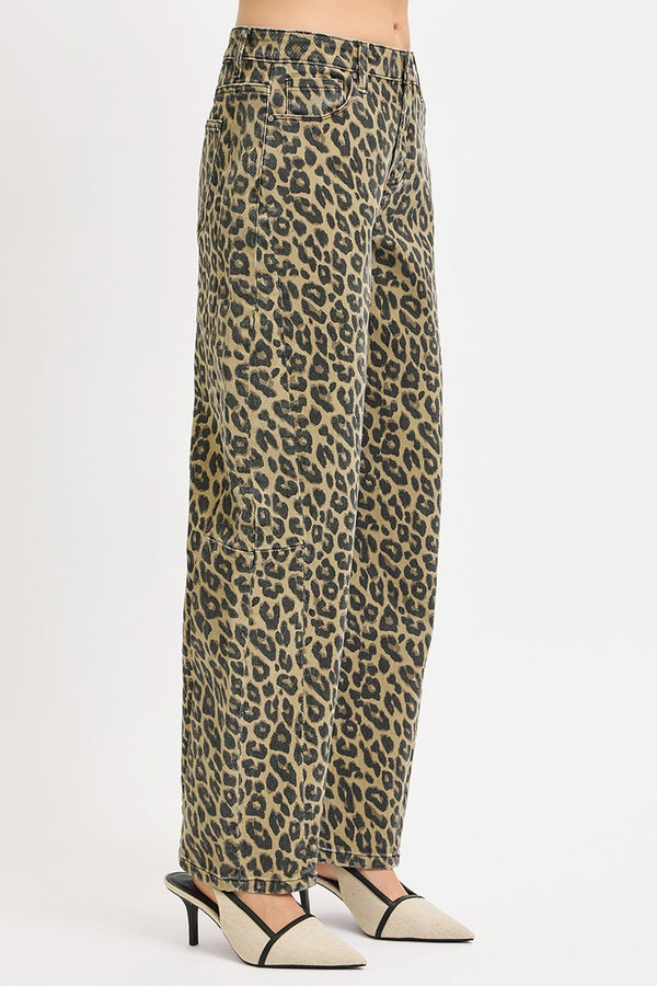 Living In Leopard Barrel Pants