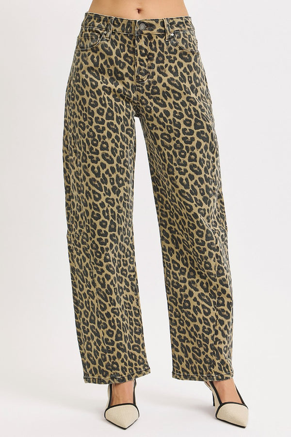 Living In Leopard Barrel Pants