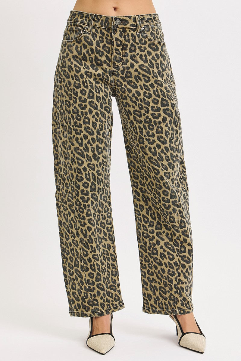 Living In Leopard Barrel Pants