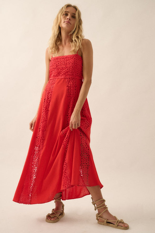 Cardinal Crochet Maxi Dress