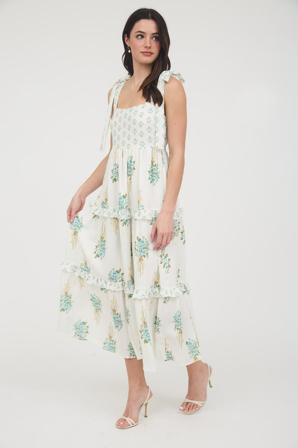 Sage Floral Maxi Dress