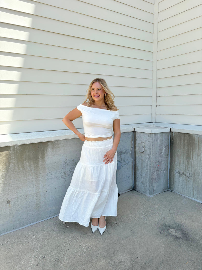 Breezy White Maxi Skirt