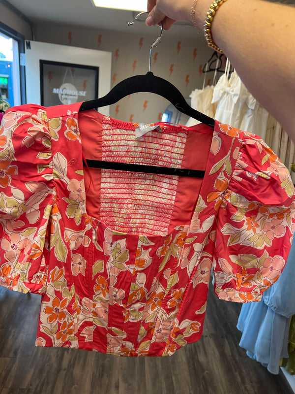 Floral Puff Sleeve Top
