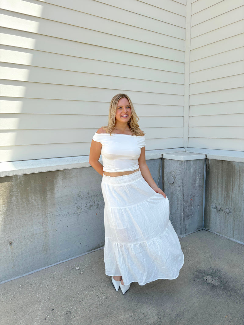 Breezy White Maxi Skirt