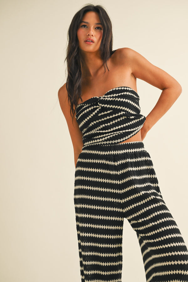 Just Beachy Black and White Knit Set