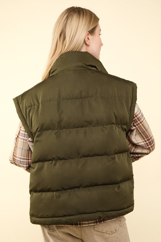 Olive Puffer Vest