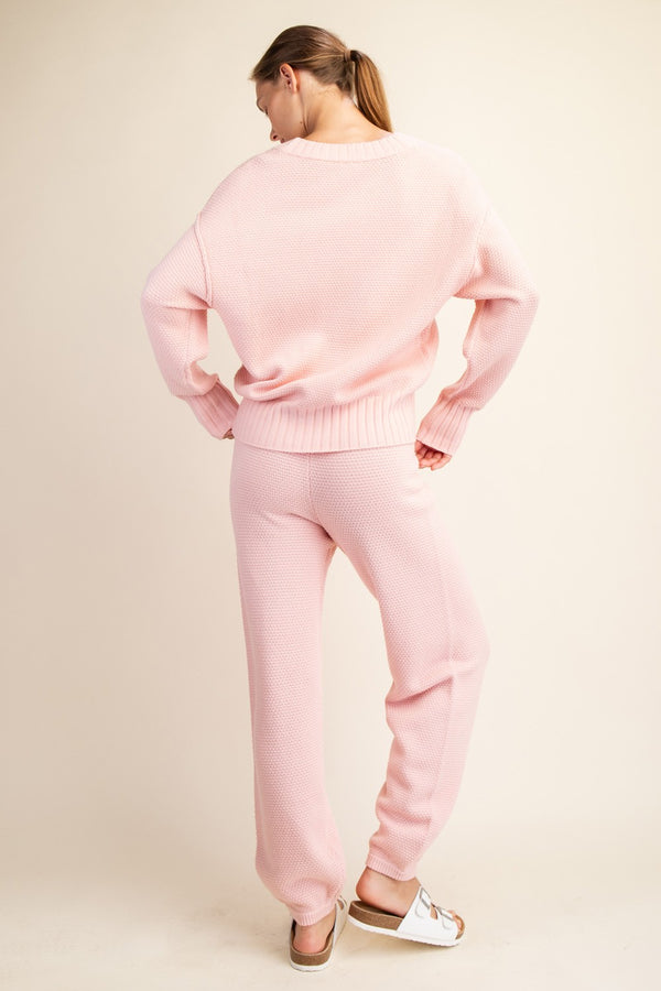 Pink Oversized Sweater Set