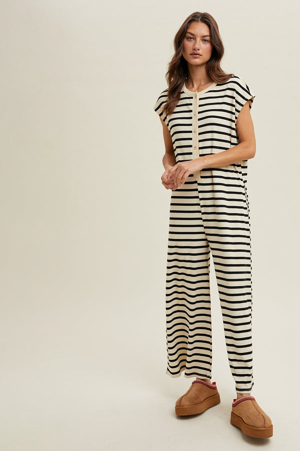 By The Fire Striped Jumpsuit