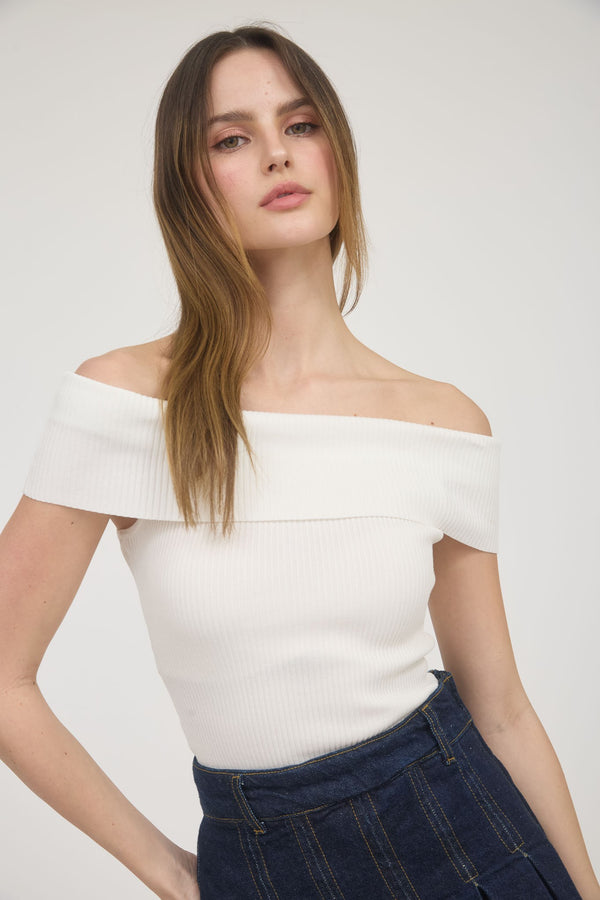 Off The Shoulder Ivory Top